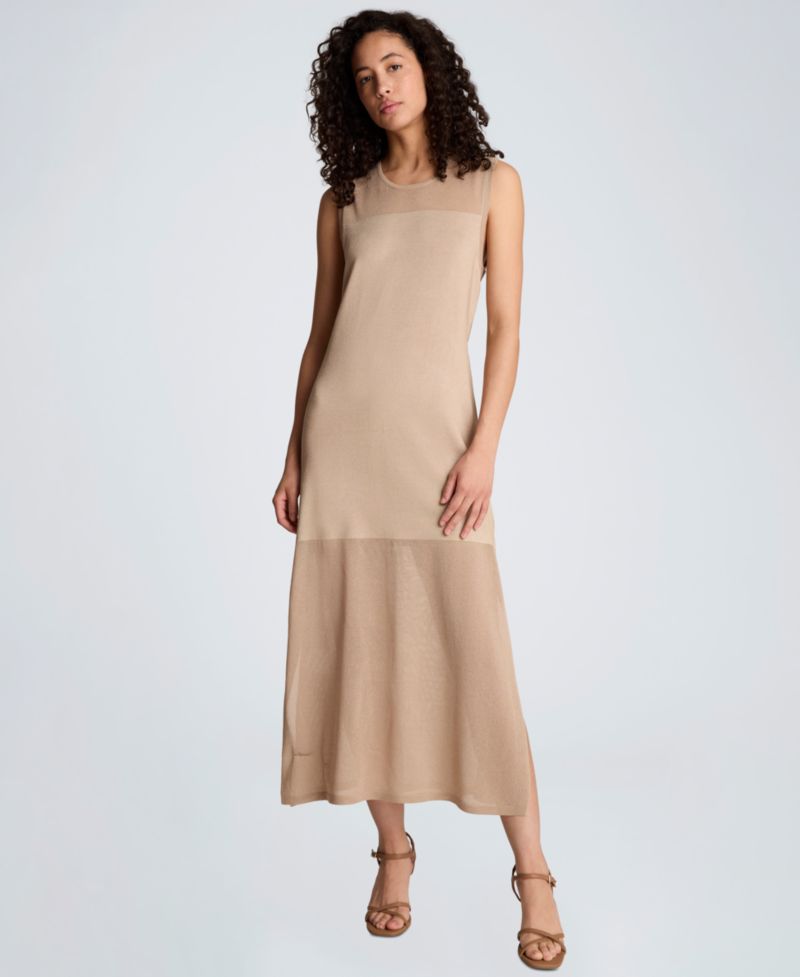 Women's Semi-Sheer Side-Slit Sleeveless Dress
