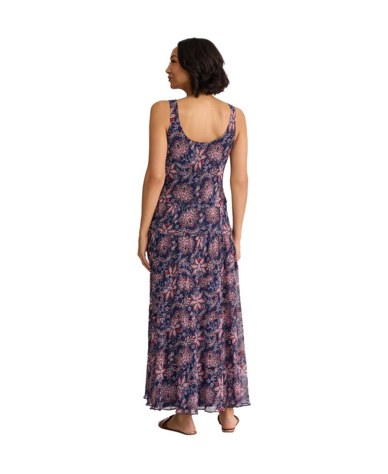 Petite Sleeveless Printed Tiered Maxi Dress