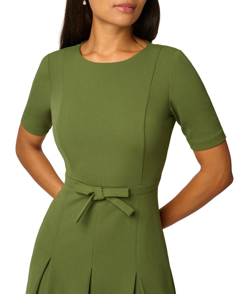 Petite Bow-Front Pleated A-Line Dress