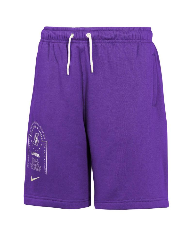 Big Boys and Girls Purple Los Angeles Lakers Courtside Club Fleece Shorts