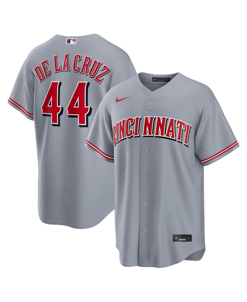 Men's Elly De La Cruz Gray Cincinnati Reds Road Replica Jersey
