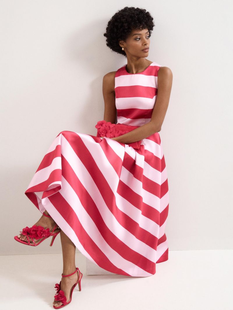 Women's Kiria Stripe Satin Midi Dress
