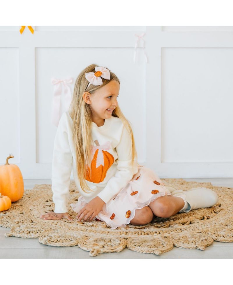 Big Girls Coquette Pumpkin Sweater
