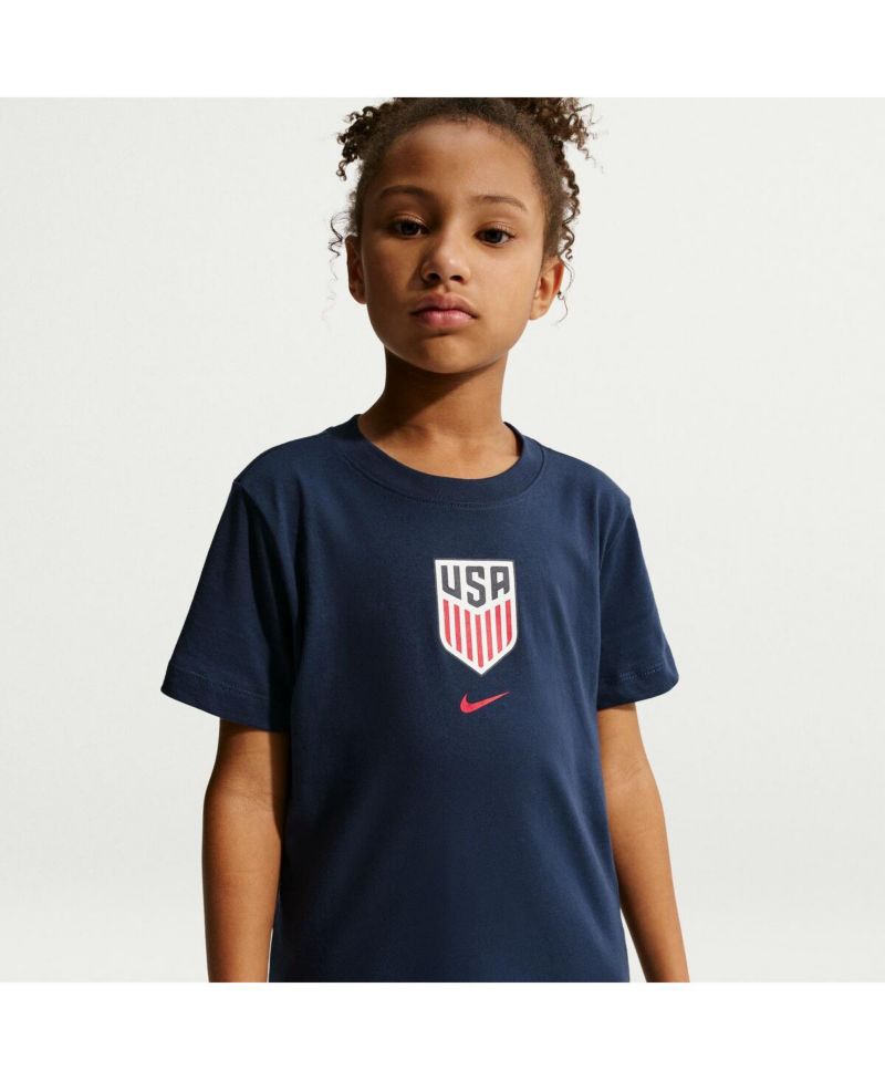 Big Boys and Girls Blue Usmnt Crest T-Shirt