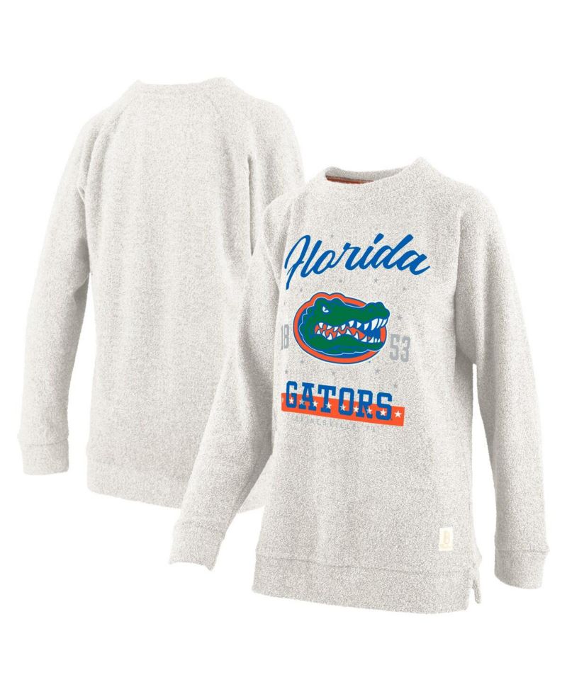 Women's Oatmeal Florida Gators Plus Size Comfy Cairo Terry Pullover Sweatshirt