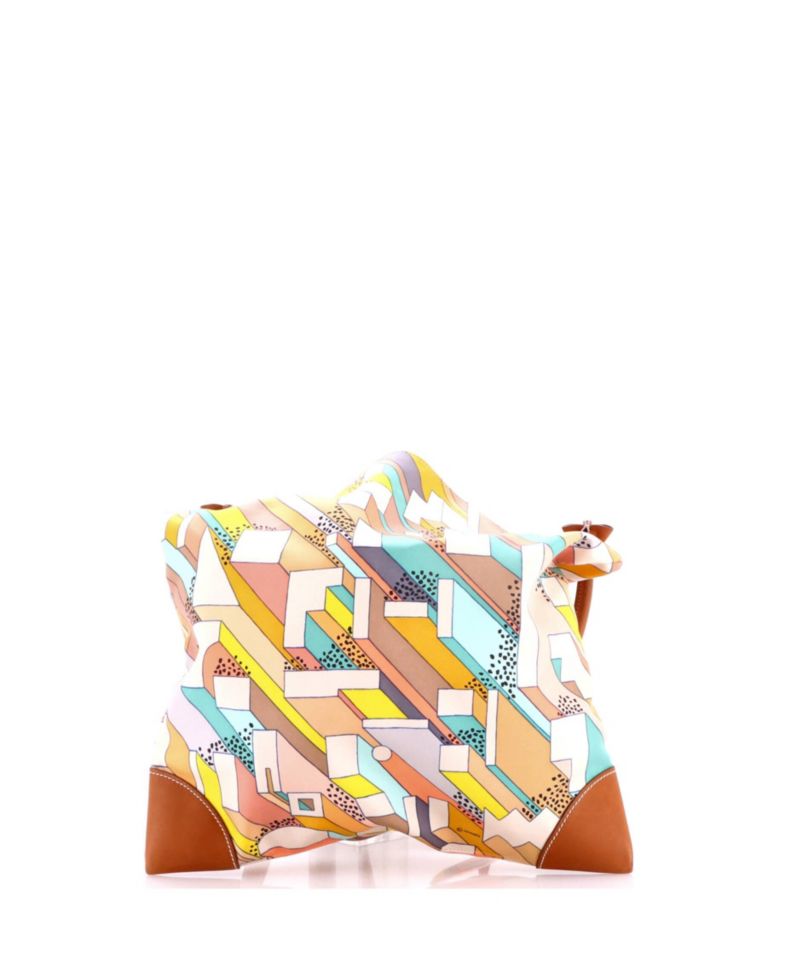Pre-Owned Hermes PM Silky City Bag Printed Silk and Leather