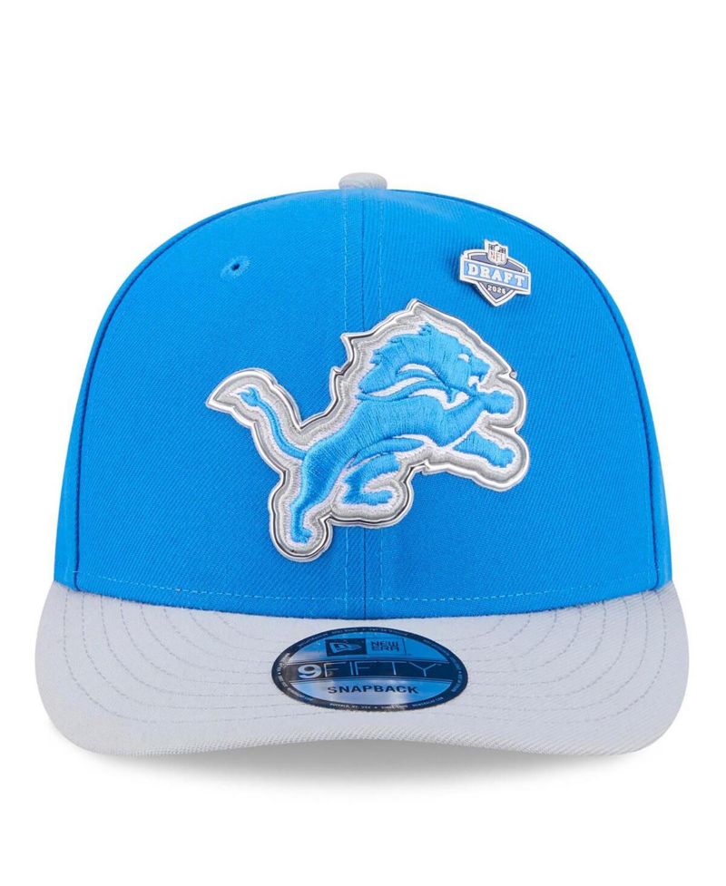 Men's Blue/Silver Detroit Lions 2026 NFL Draft On Stage Pre-Curved 9FIFTY Snapback Hat