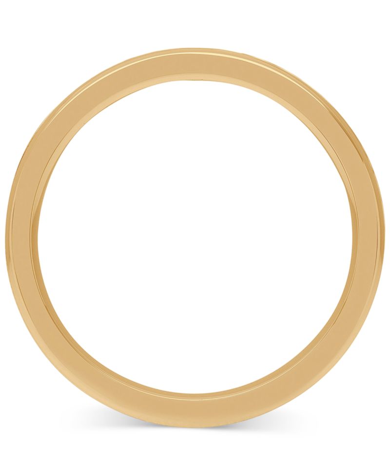 Men's Two-Tone Low Dome Textured Wedding Band in Sterling Silver & 18k Gold-Plate