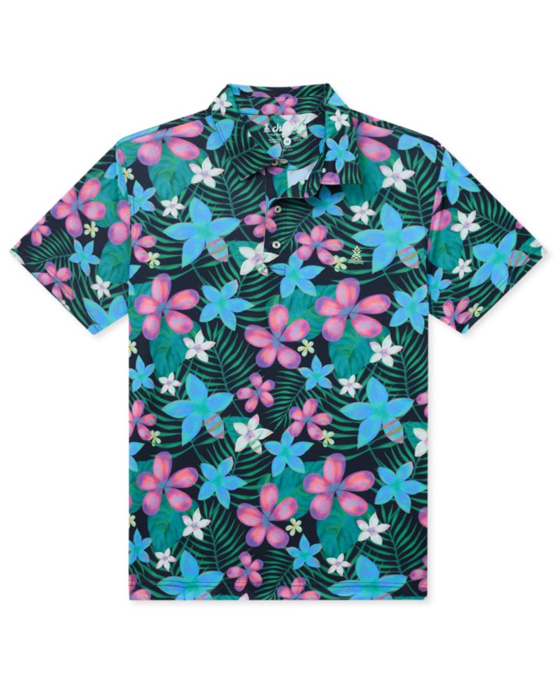 Men's Cosmoblossom Stretch Floral-Print Polo Shirt