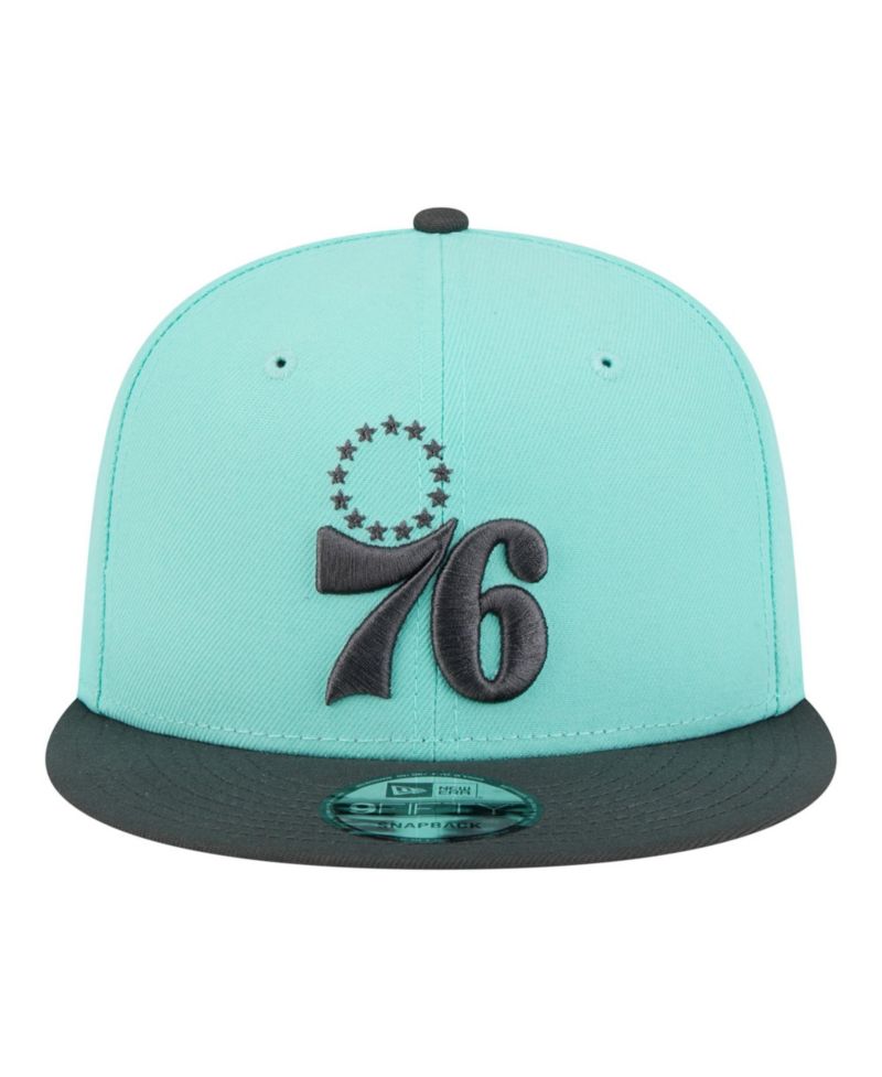 Men's Turquoise/Charcoal Philadelphia 76ers Color Pack Two-Tone 9FIFTY Snapback Hat