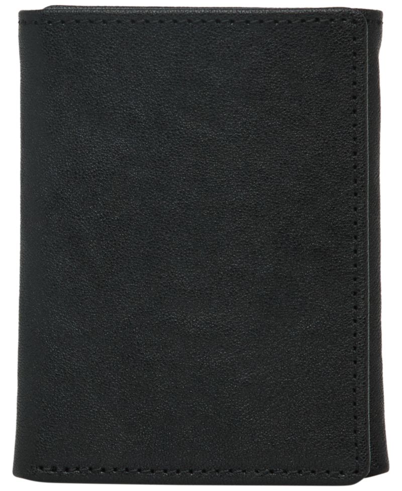 Men's Leather Double-Stitch Trifold Wallet