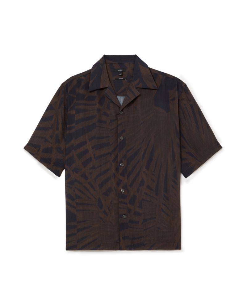 Men's Shindora Pliss&eacute; Printed Cuban-Collar Shirt
