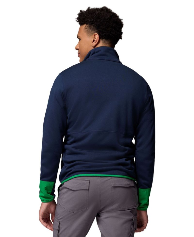 Men's Navy Notre Dame Fighting Irish Hike Omni-Wick Half-Zip Pullover Sweatshirt
