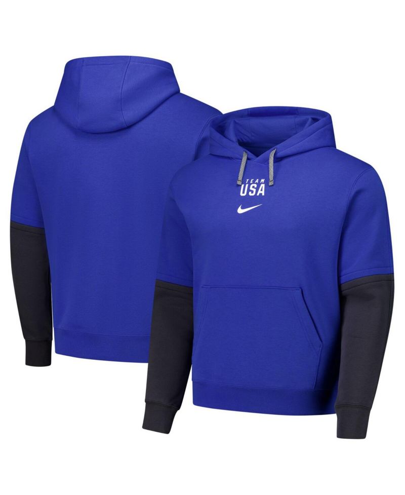 Men's Royal Team USA Club Color Block Pullover Hoodie
