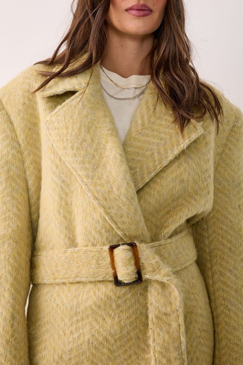 Women's Double Breasted Brushed Herringbone Coat