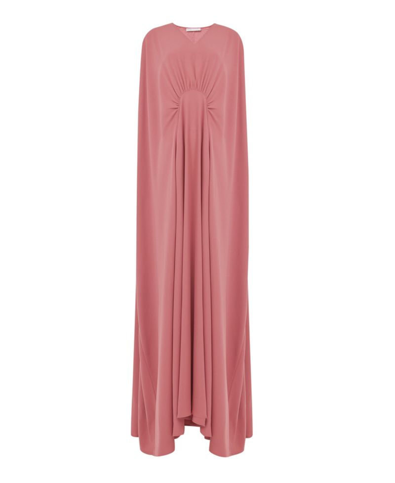 Women's Gathered Marked Waist V-Neck Loose-Fit Maxi Dress