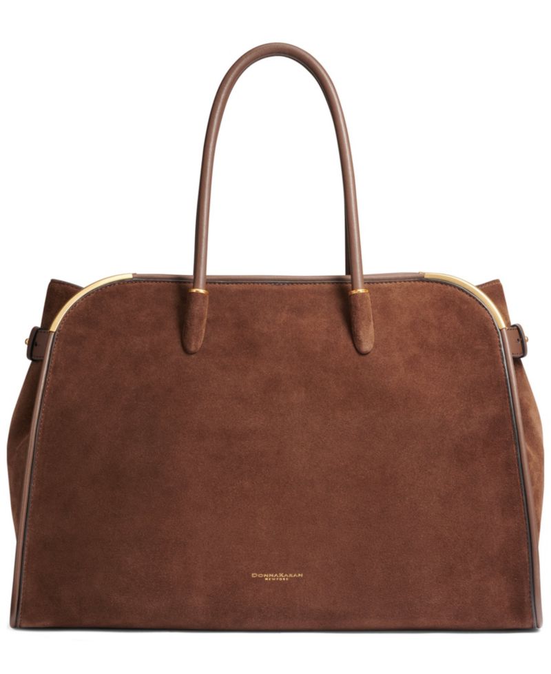 Satin Suede Satchel Handbag