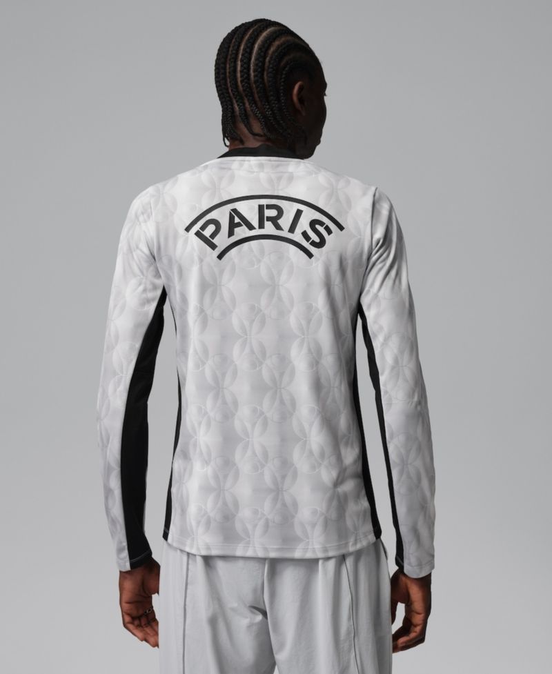 Men's Black Paris Saint-Germain Long Sleeve Pre-Match Dri-FIT Top