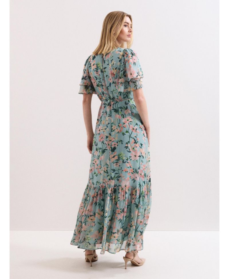 Women's Violet V-Neck Maxi Dress