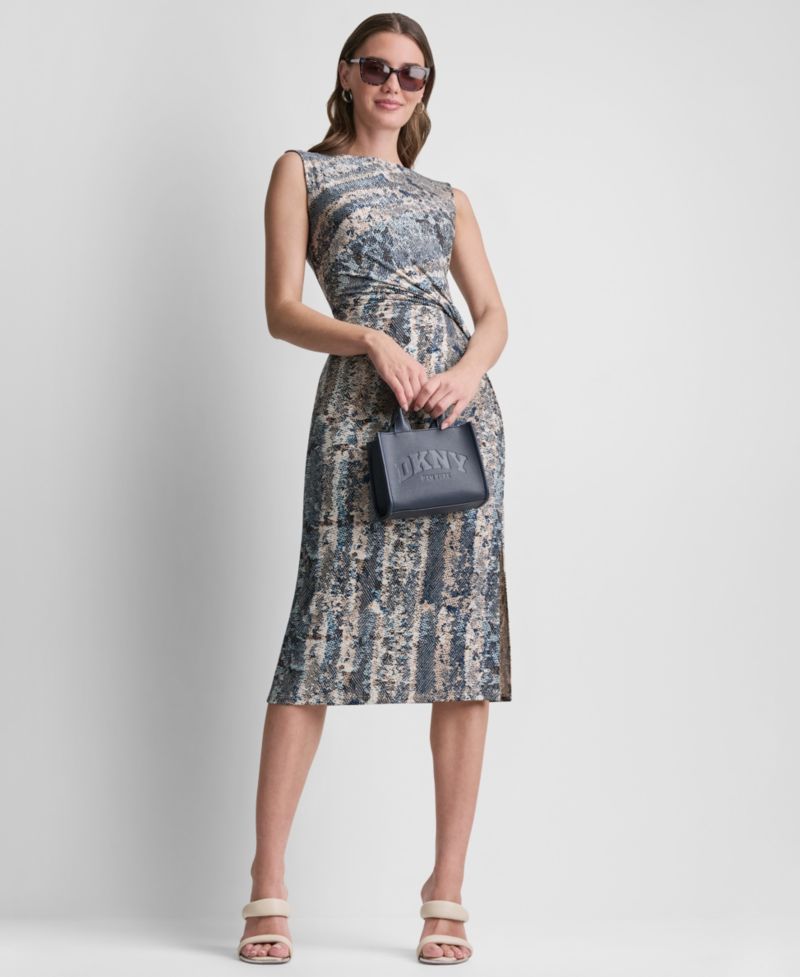 Women's Sleeveless Side Knot Midi Dress