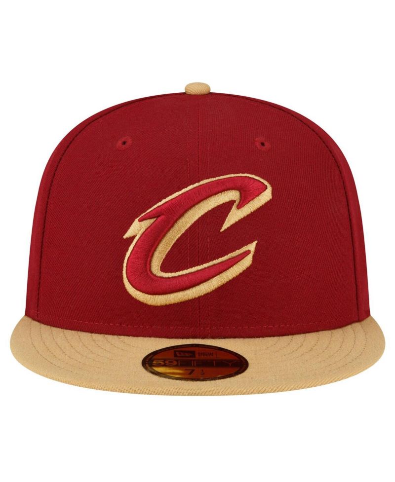 Men's Wine, Gold Cleveland Cavaliers 2-Tone 59FIFTY Fitted Hat