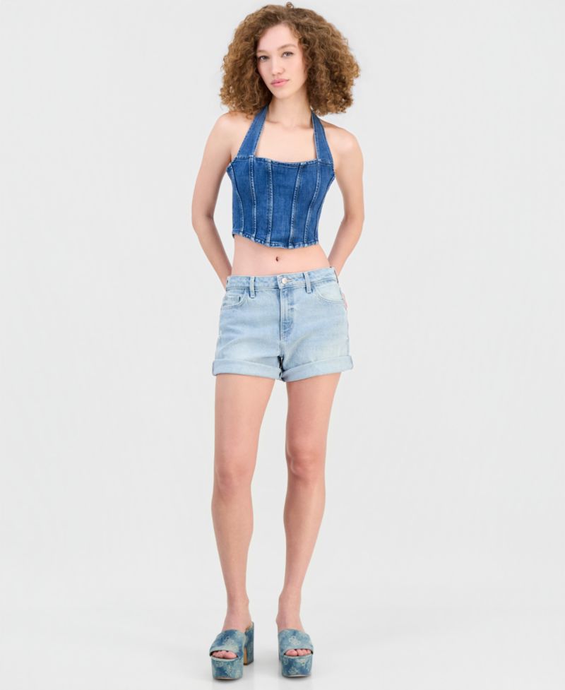 Women's Max Halter Denim Bustier Top