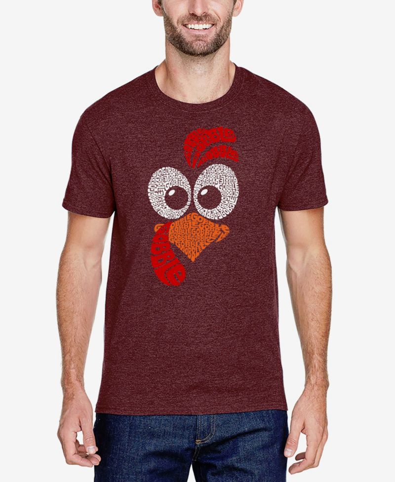 Men's Cotton/Poly Blend Word Art T-Shirt - Turkey Face