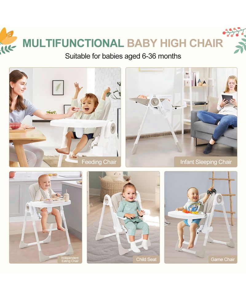 39.4L x 21.3W x 28H in Toddler High Chair with Removable Tray and Safety Harness, Baby Booster Seat for Dining Room Kitchen