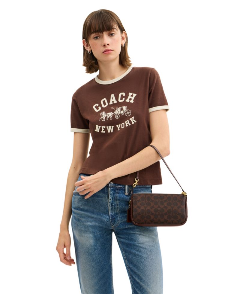 Plaza Small Signature Canvas Slim Shoulder Bag