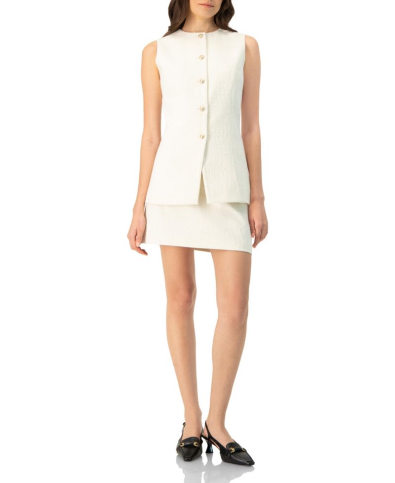 Women's Short Jacquard Skirt with Side Zipper