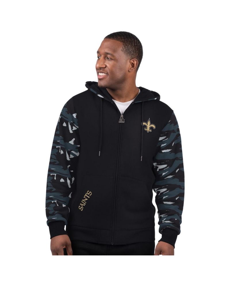 Men's Black New Orleans Saints Thursday Night Gridiron Full-Zip Hoodie