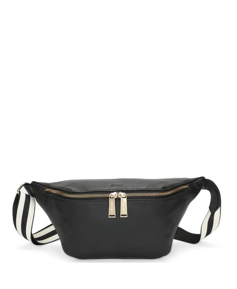 Dash Genuine Leather Crossbody Chest Bag, Sling Bag, Fanny Pack, Waist Bag, Belt Bag, Travel Purse with Adjustable Guitar Strap and Zip Pockets