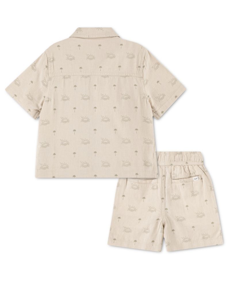 Toddler Boys' 2T-5T Linen Shirt and Shorts, 2-Piece Set