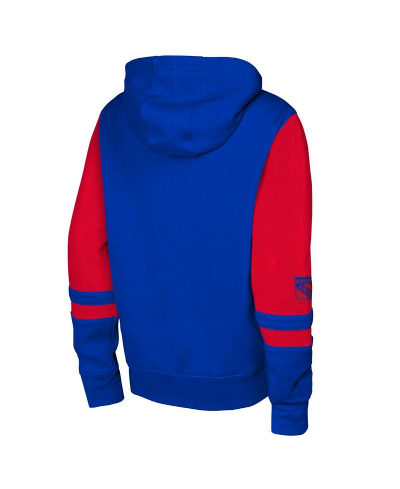 Big Boys and Girls Blue New York Rangers Face Off Full-Zip Hoodie