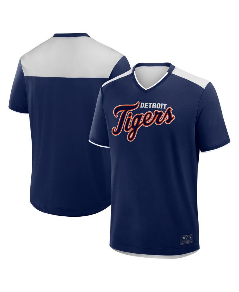 Men's Navy Detroit Tigers Walk Off V-Neck T-Shirt