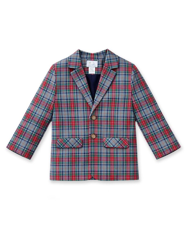 Boys' 4-20 Plaid Single-Breasted Machine Washable Blazer