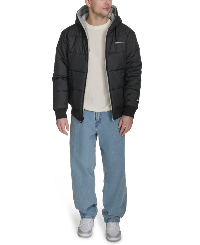 Men's Reversible Hooded Bomber Jacket