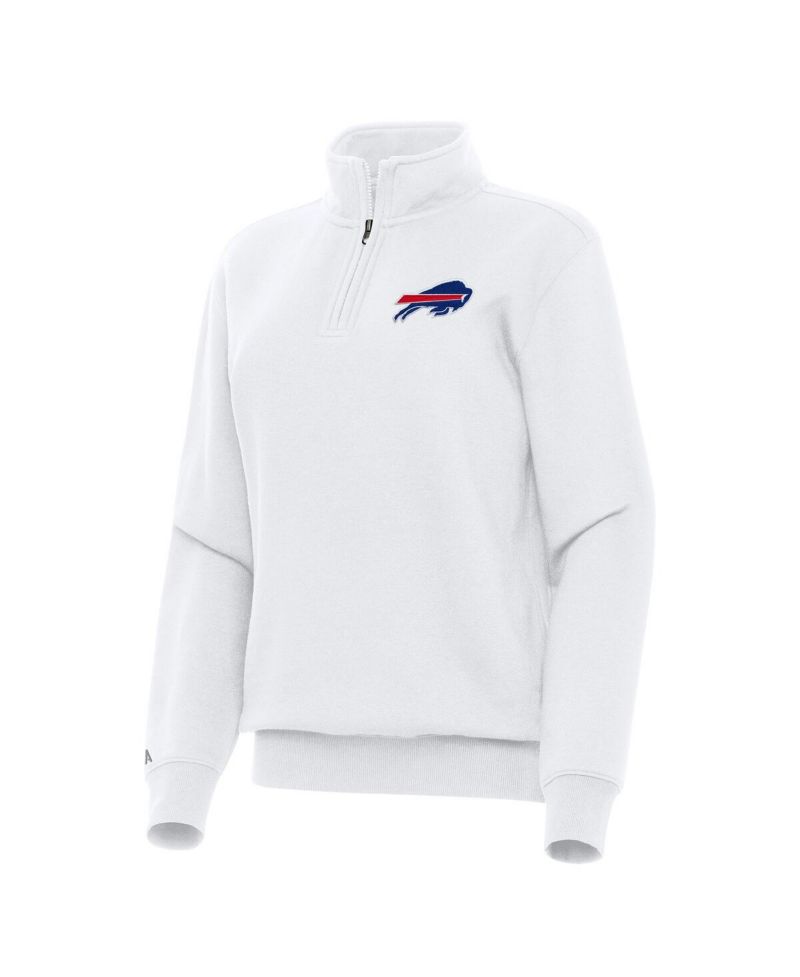 Women's White Buffalo Bills Victory Quarter-Zip Top