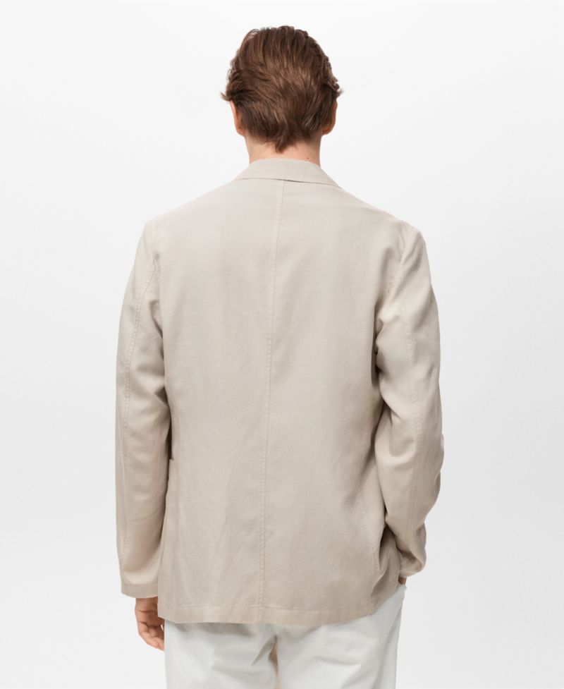 Men's Slim-Fit Linen Suit Blazer
