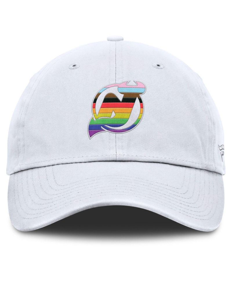 Men's White New Jersey Devils PRIDE Adjustable Hat