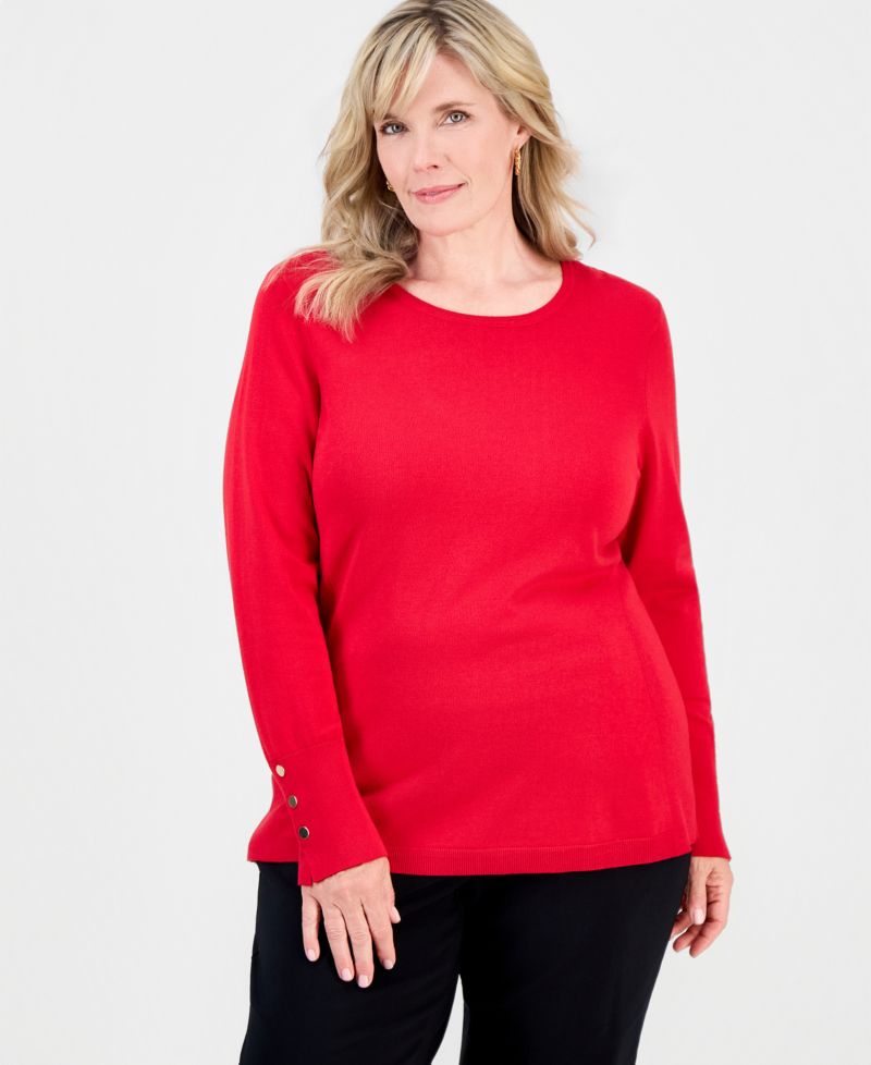 Petite Rivet-Detail Sweater