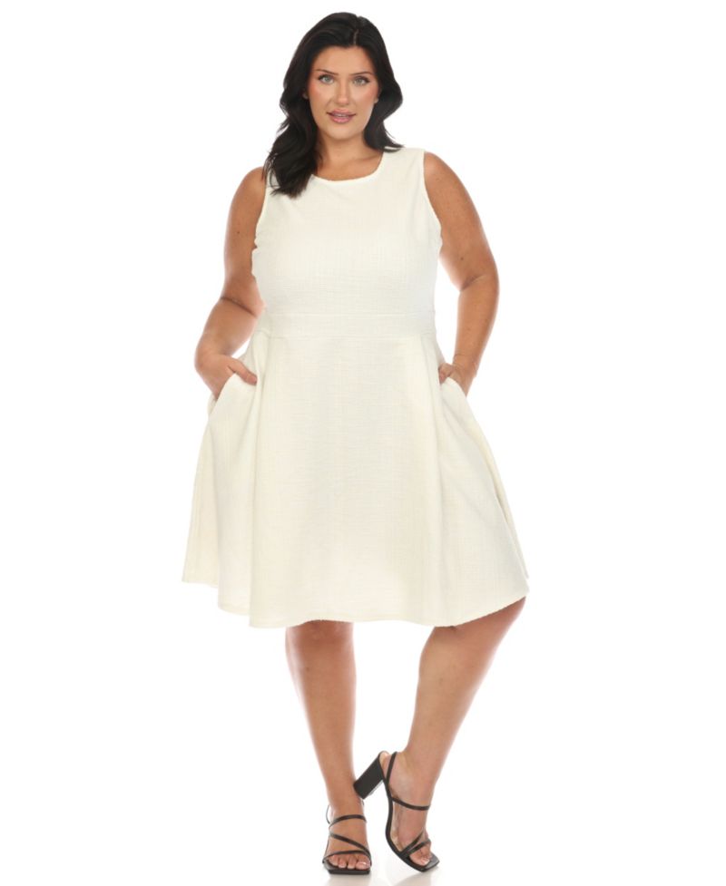 Plus Size Tweed Fit and Flare Dress