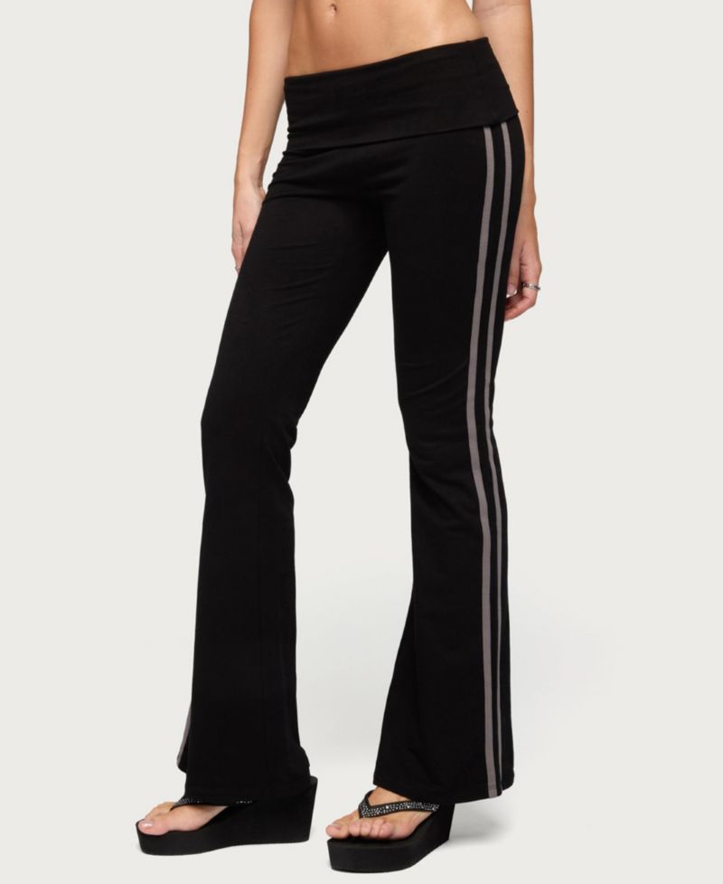 Women's Charly Foldover Stripey Flared Pants
