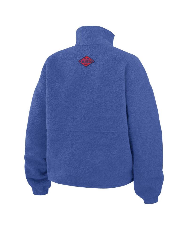 Women's Blue New York Rangers Polar Fleece Half-Zip Jacket