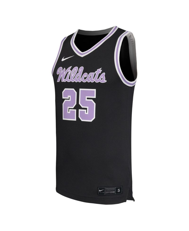 Men's 25 Black Kansas State Wildcats Replica Basketball Jersey