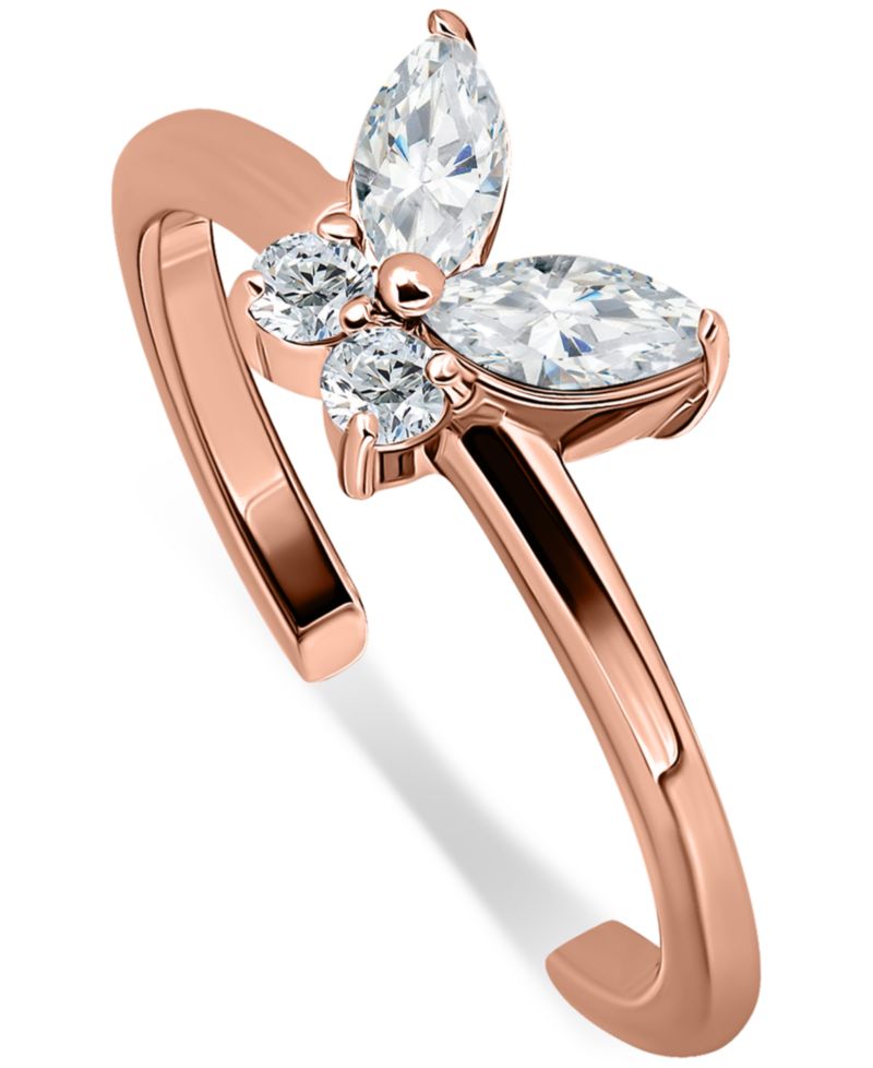 Cubic Zirconia Butterfly Toe Ring