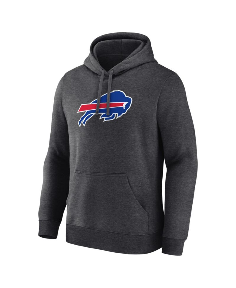 Men's Heather Charcoal Buffalo Bills Primary Logo Hoodie