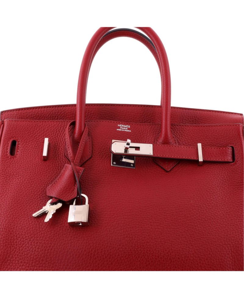 Birkin 30 Handbag Red Togo with Palladium Hardware