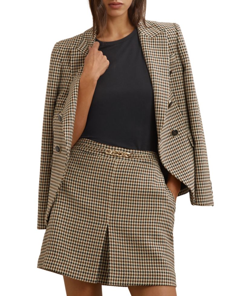 Women's Beatrix Wool-Blend Check Mini Skirts