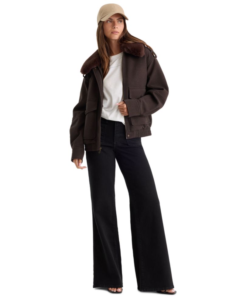 Petite High-Rise Wide-Leg Ankle Pants